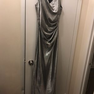 Silver Metallic sleeveless gown